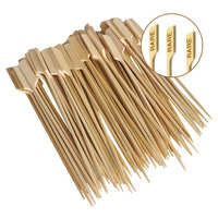 Brochettes en bambou Teppo écologiques de haute qualité, couleur naturelle, pics à nourriture de qualité alimentaire, bâtonnets jetables biodégradables pour barbecue