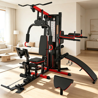 Station d'entraînement tout-en-un avec système de poulies à câble et banc de curl pour la musculation à domicile