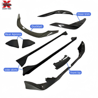 Kit aérodynamique en fibre de carbone style TRD : Lame avant, jupes latérales, canards arrière, garnitures de portières, aileron arrière pour Toyota Supra A90 A91 2019-2025