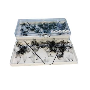 Extensions de cils en gros : Éventails de volume préfabriqués ultra-rapides 16D à tige longue en cheveux synthétiques pour salon de beauté, 500 éventails/boîte - Product Image 1