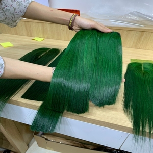 ผมสีเขียวผมมนุษย์แท้แบบไม่ผ่านกระบวนการผม Wigs100 - Product Image 6