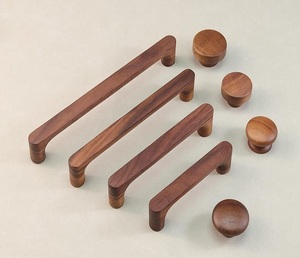 Ensemble de poignées et de boutons de porte en bois massif de luxe, quincaillerie de meubles haut de gamme pour les portes d'entrée principales, les armoires de cuisine, les placards - Product Image 5