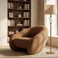 Fauteuil de salon américain rétro en tissu écologique, chaise de loisirs individuelle pour l'extérieur, fauteuil de club confortable pour la réception