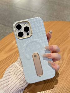 Luxus-Leder-Handy hülle mit <span class=keywords><strong>Origami</strong></span>-Kran muster Drehbarer Metall-Ständer Stoß feste Abdeckung für iPhone 17 16 15 - Product Image 2