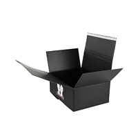 Boîtes d'expédition personnalisées en carton ondulé noir avec bande déchirable pour entreprises de fabrication d'emballages, vente en gros de boîtes d'emballage sur mesure