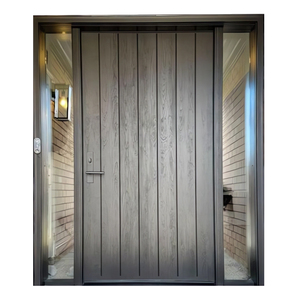 Porte d'entrée principale en bois massif GA-38L avec panneau latéral vitré pour maison de campagne - Product Image 3