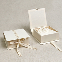 Boyang Custom Eco Beige Book Shape Paper Gift Packaging Jewelry Box with Ribbon