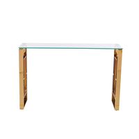 2025 Table Console moderne en acier inoxydable doré de luxe en verre trempé transparent intelligent pour salle à manger maison Offre Spéciale meubles de salon