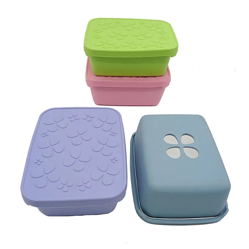 Hot bán tươi Bento Silicone Hộp thực phẩm đóng mở Hộp Ăn Trưa mới Silicone giữ món ăn container Bento Hộp Ăn Trưa