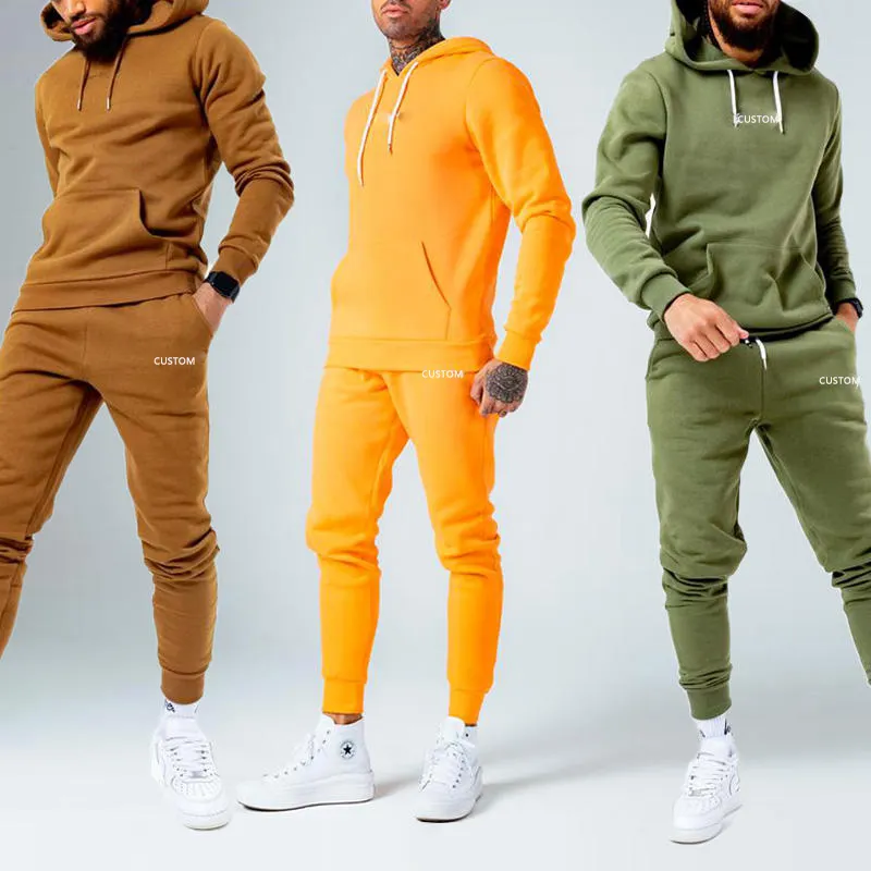 2022 Winter Factory Custom Top Logo Bulk Wholesale High Quality Tracksuits Plain Blank 2 Piece Jogger Set Track Suit For Men