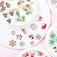 Nouveau Nail Art De Noël En Gros Alliage Bijoux Arc Petit Serpent Or Et Argent Couronne Six Grille Disque Décoration Ongles