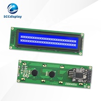 SCCdisplay Russische Zeichen JXD2402A-IIC COB STN Blau Negativ 24x2 Zeichen LCD-Modul I2C Hohe Helligkeit LED-Hintergrundbeleuchtung
