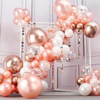 Kit d'arche de guirlandes de ballons en latex et feuille 4D Or Rose 18 pouces pour décorations de fête, anniversaire, mariage, remise de diplôme