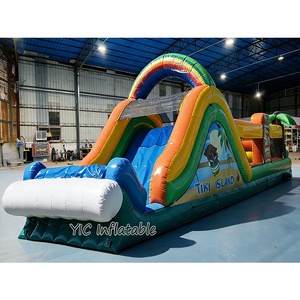 Parcours d'obstacles gonflable en gros avec château sauteur et toboggan pour enfants, idéal pour le jardin - Product Image 2