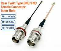 Conector Hembra TNC para Cable de Extensión Coaxial de Cobre de Primera Generación, Conexión Roscada BNC Impermeable, Adaptador IPX