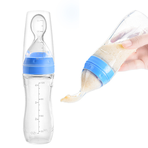 Cuchara dispensadora de silicona <span class=keywords><strong>para</strong></span> entrenamiento de bebé, comedero de pasta de arroz y leche con logotipo personalizado, 120ML - Product Image 2
