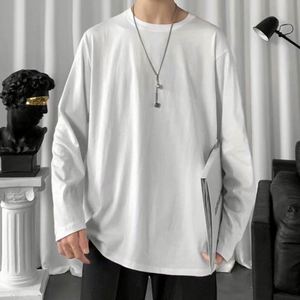 เสื้อยืดผู้ชายสำหรับฤดูใบไม้ร่วงและฤดูหนาว ขายส่ง เสื้อผ้าชั้นใน ผ้าฝ้ายผสมสแปนเด็กซ์ ผ้าถักเนื้อนุ่ม ทรงหลวม ปักลาย เสื้อพูลโอเวอร์แบบทางการ แขนยาว - Product Image 3