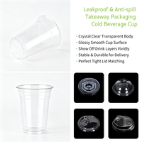 ZFCUP Gobelets en plastique transparents de 14 oz avec couvercle personnalisés, gobelets de fête personnalisés, gobelet en plastique avec couvercle
