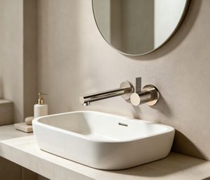 Robinet de lavabo mural, 67903A, Joystick Split, Chrome/Noir mat/Or brossé, Monocommande à installation encastrée - Product Image 1