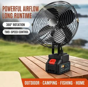 Ventilateur portable en métal de 8 pouces 21V au lithium-ion : rechargeable, haute puissance, idéal pour les stands extérieurs et le camping avec une autonomie extra-longue - Product Image 3