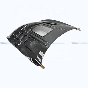 For 2008-2013 Infiniti G37 Coupe Carbon Fiber <b>Clear</b> Engine Glass Window Vented Hood Bonnet For Skyline 370GT CKV36 - Product Image 3