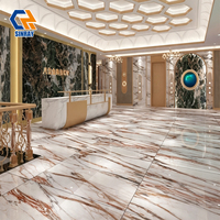 Carreaux de porcelaine émaillée brillante Sinray, antibactériens, antidérapants, résistants aux acides, texture pierre, 600x1200mm, 10mm, pour intérieur
