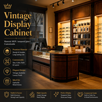 Vitrine d'exposition vintage pour lunettes et étui de présentation pour smartphone, idéale pour les magasins de détail