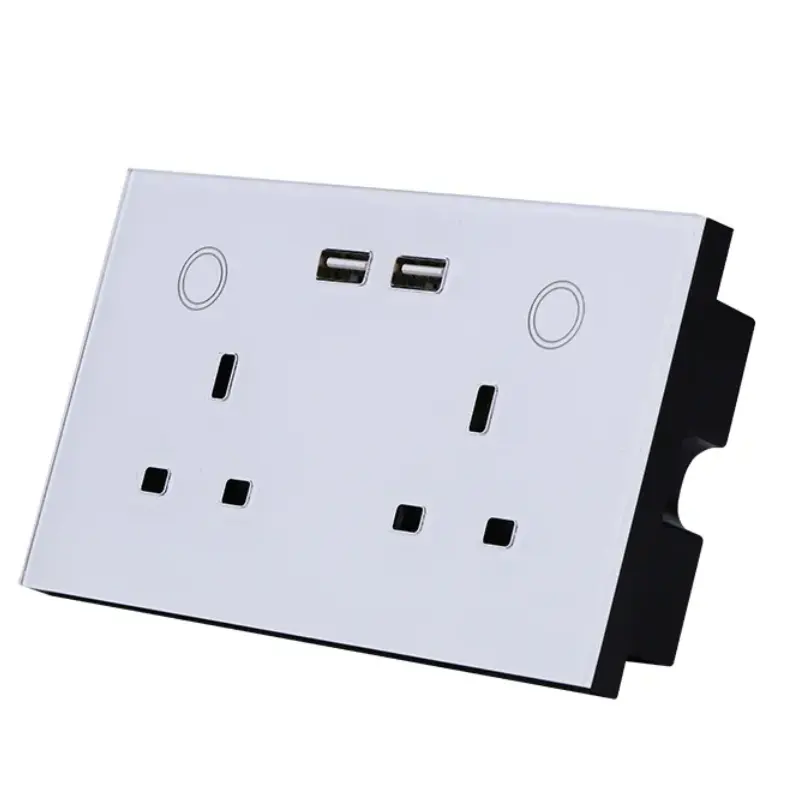 LEDEAST WU01 Electricity metering 110V 220V Tuya Smart WIFI Wall Outlet Double socket and double USB Ports for smart home