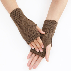 <span class=keywords><strong>Gants</strong></span> sans doigts tricotés d'<span class=keywords><strong>hiver</strong></span> <span class=keywords><strong>pour</strong></span> femmes Long trou de pouce Style Jacquard manchettes en acrylique personnalisation en gros <span class=keywords><strong>pour</strong></span> - Product Image 4