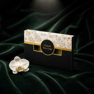 Scatola Pieghevole <span class=keywords><strong>di</strong></span> Lusso Personalizzata Nera e Oro, con Coperchio a Nido d'Ape Goffrato in Lamina d'Oro, Confezione Regalo per <span class=keywords><strong>Miele</strong></span> e Alimenti - Product Image 3