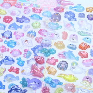 Adesivi 3D a Rilievo di Animali Marini, Divertenti <span class=keywords><strong>Sticker</strong></span> in Resina Cristallina per Bambini, Decorazioni Moderne per Bambine e Neonati - Product Image 2