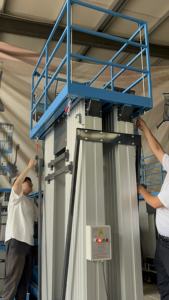 छोटी इलेक्ट्रिक लिफ्ट तालिका एल्यूमीनियम एकल मस्तूल हवाई काम बिजली लिफ्ट मंच के लिए रखरखाव - Product Image 6