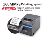 Xprinter N160II Printer gantung termal 80mm, kualitas tinggi dengan Port USB pemotong otomatis untuk dapur restoran stok POS