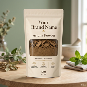 Poudre d'Arjuna 100g de votre marque, qualité alimentaire sauvage, extrait d'herbe ayurvédique naturelle pour le soutien de la santé cardiaque - Product Image 3
