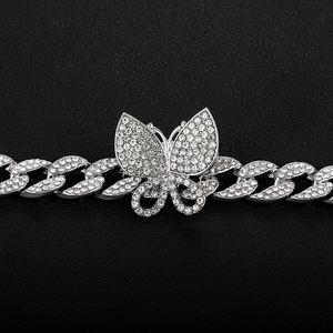 قلادة سلسلة ربط كوبية أنيقة متعددة الطبقات قلادة فراشة للرجال والنساء هدية مصنوعة من سبائك الزنك - Product Image 6