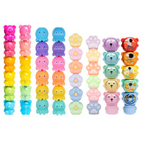Mini Marcadores Creativos con Diseño de Pata de Gato/Flor/Pulpo/Corazón/Oso Pequeño, Multicolores, Punta Oblicua, para Niños