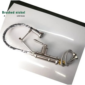 Robinet de cuisine monocommande extractible en laiton massif nickel brossé moderne 2026 pour évier de lavage de légumes - Product Image 4