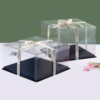 Benutzer definierte Multi-Size Optional Single Layer Double Layercake Verpackung Box cake Transparent Clear Tall Hochzeit Kunststoff Kuchen box
