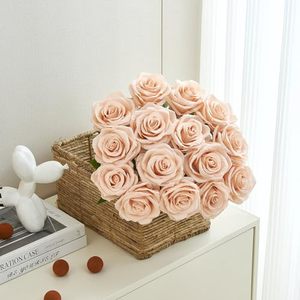 Rosas Artificiales Color Champán, Látex, Tacto Real, Hechas a Mano, Realistas, Venta al por Mayor, para Decoración de Bodas - Product Image 3