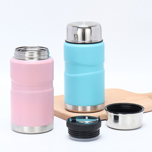 Stainless Steel Thermos Cup 500Ml <b>Double</b> <b>Wall</b> Insulated For Travel Pink Blue - Product Image 1