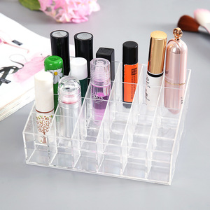 Expositor de acrílico transparente para esmalte de uñas y lápiz de cejas, caja de almacenamiento de plástico para cosméticos, organizador de escritorio con 24 compartimentos - Product Image 1