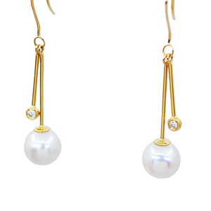 UM Jewelry Pendiente colgante de oro macizo de 18 quilates Venta al por mayor Perla de agua dulce Diamante Mujeres Aniversario Diario Boda Fiesta Regalo Desgaste - Product Image 5