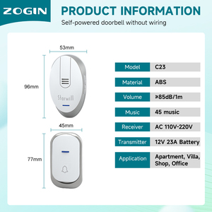 Telecomando interno appartamento edificio per uffici lungo ciclo di vita 200M <span class=keywords><strong>campanello</strong></span> porta 45 pezzi musica campanelli <span class=keywords><strong>senza</strong></span> <span class=keywords><strong>fili</strong></span> - Product Image 3