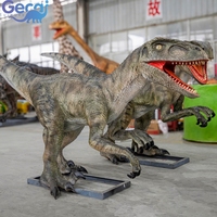 Dinosaures animatroniques grandeur nature pour parc d'attractions, modèle de dinosaure mécanique pour exposition, capteur infrarouge