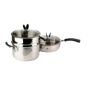Juego de utensilios de cocina Dual-Right People, sartén de 24 cm, sartén profunda con tapa, apta para horno, de acero inoxidable duradero - Product Image 5