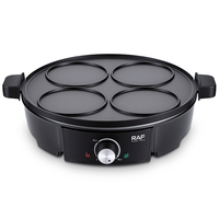 Machine à crêpes RAF R.8629 1200W, plaque antiadhésive de 30 cm, température réglable, pour usage domestique.