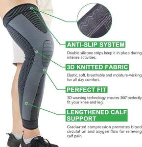 Manchon de compression antidérapant pour genouillères, protège les jambes pour soulager les douleurs au genou - Product Image 5
