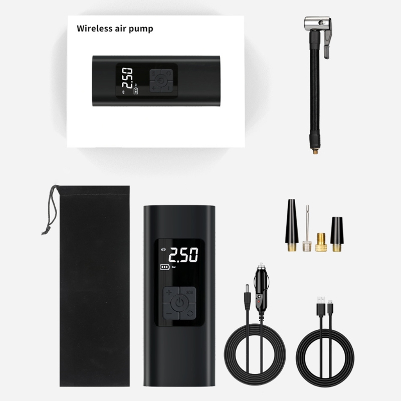 Автомобильный Электрический воздушный насос BR, портативный Проводной компрессор, насос для шин, надувной насос со светодиодной подсветкой, USB зарядка, мяч для автомобиля, мотоцикла, велосипеда