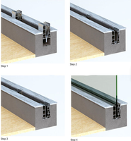 Pagar Balkon Aluminium U Channel Desain Modern dengan Klem Kaca Eksterior dan Pemasangan DIY