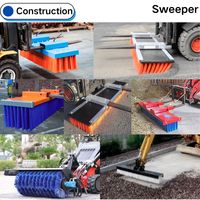 Balayeuse mécanique pour mini-excavatrice de 1 à 3 tonnes, brosse de 1200 mm, accessoire de balayage pour le nettoyage des jardins, des routes et des parkings